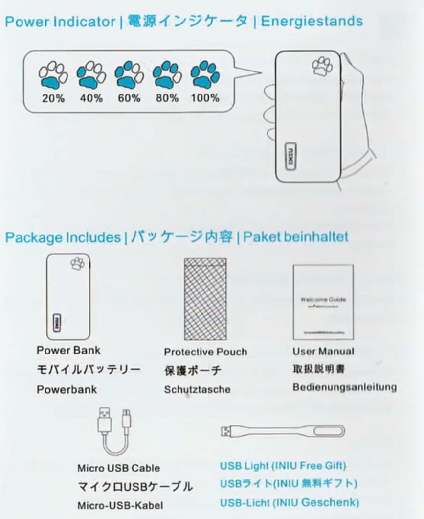 INIU Portable Charger Instructions INIU Power Bank Manual INIU Power
